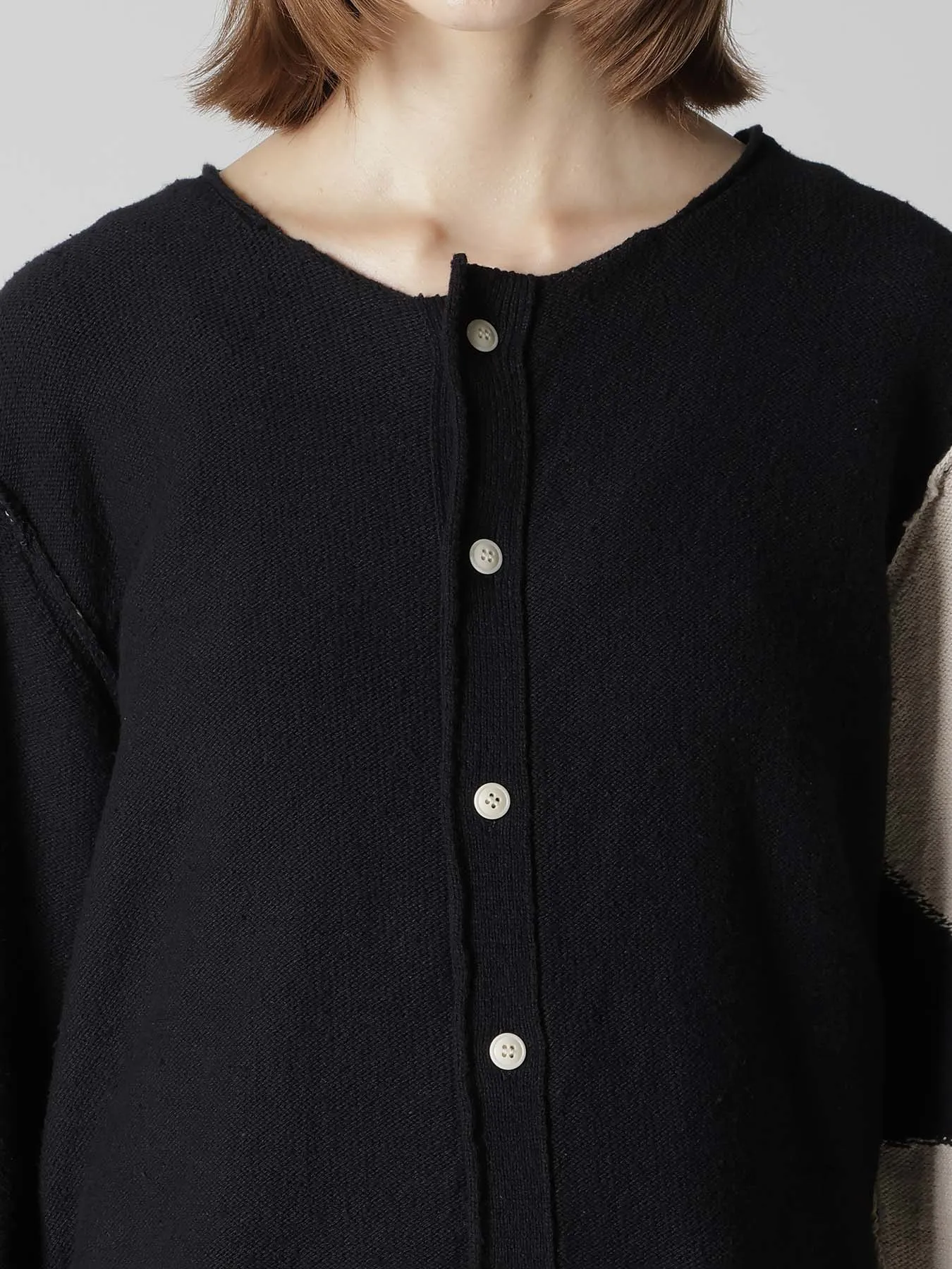 INTERSIA JERSEY ROUND NECK KNIT CARDIGAN sold by Yohji Yamamoto product image thumbnail 5