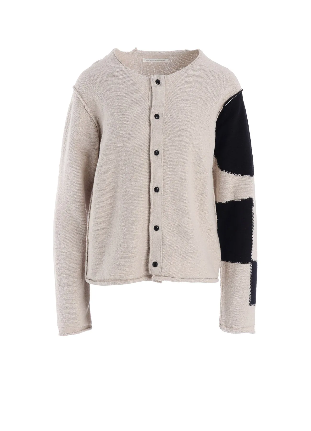 INTERSIA JERSEY ROUND NECK KNIT CARDIGAN sold by Yohji Yamamoto