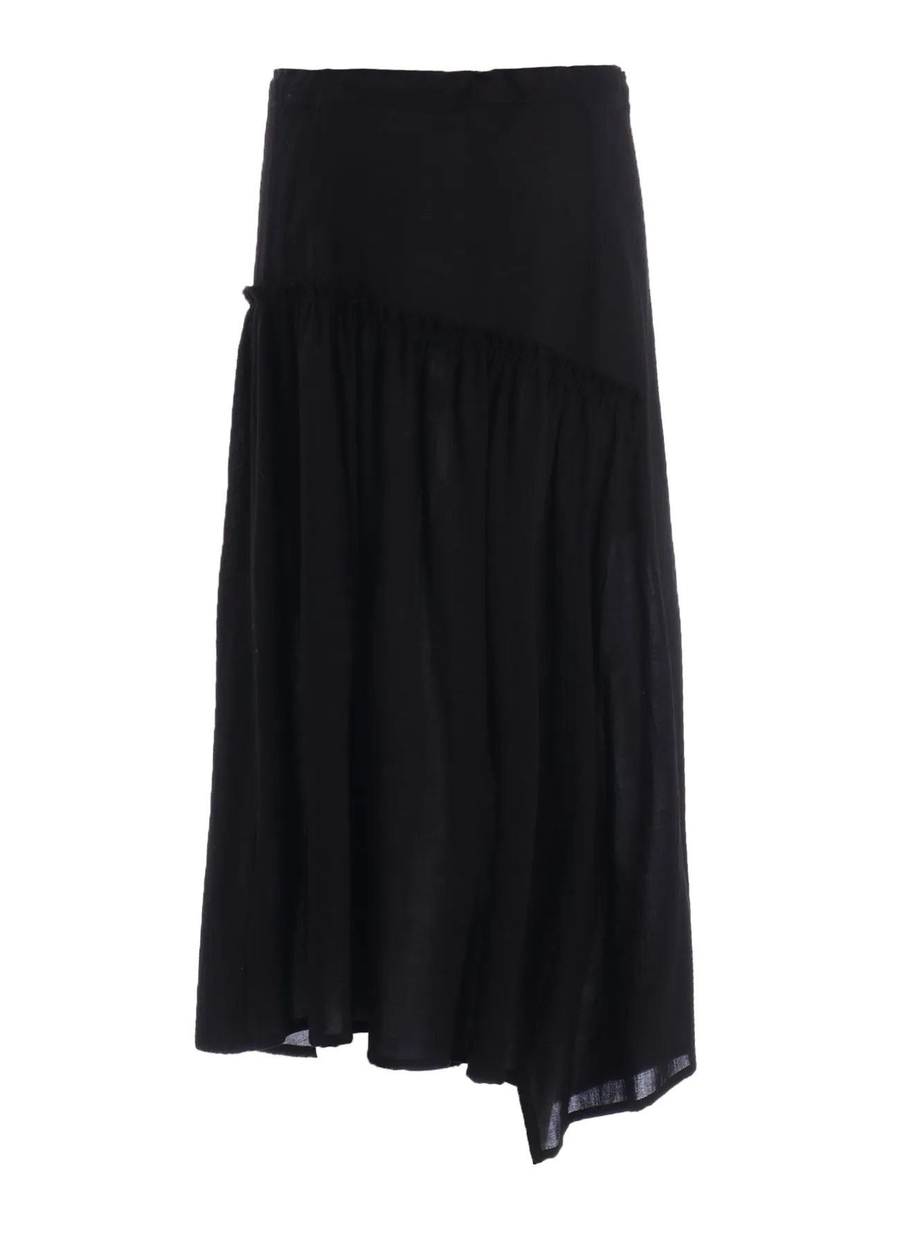 COTTON VOILE VIYELLA GATHERED SKIRT sold by Yohji Yamamoto product image thumbnail 3