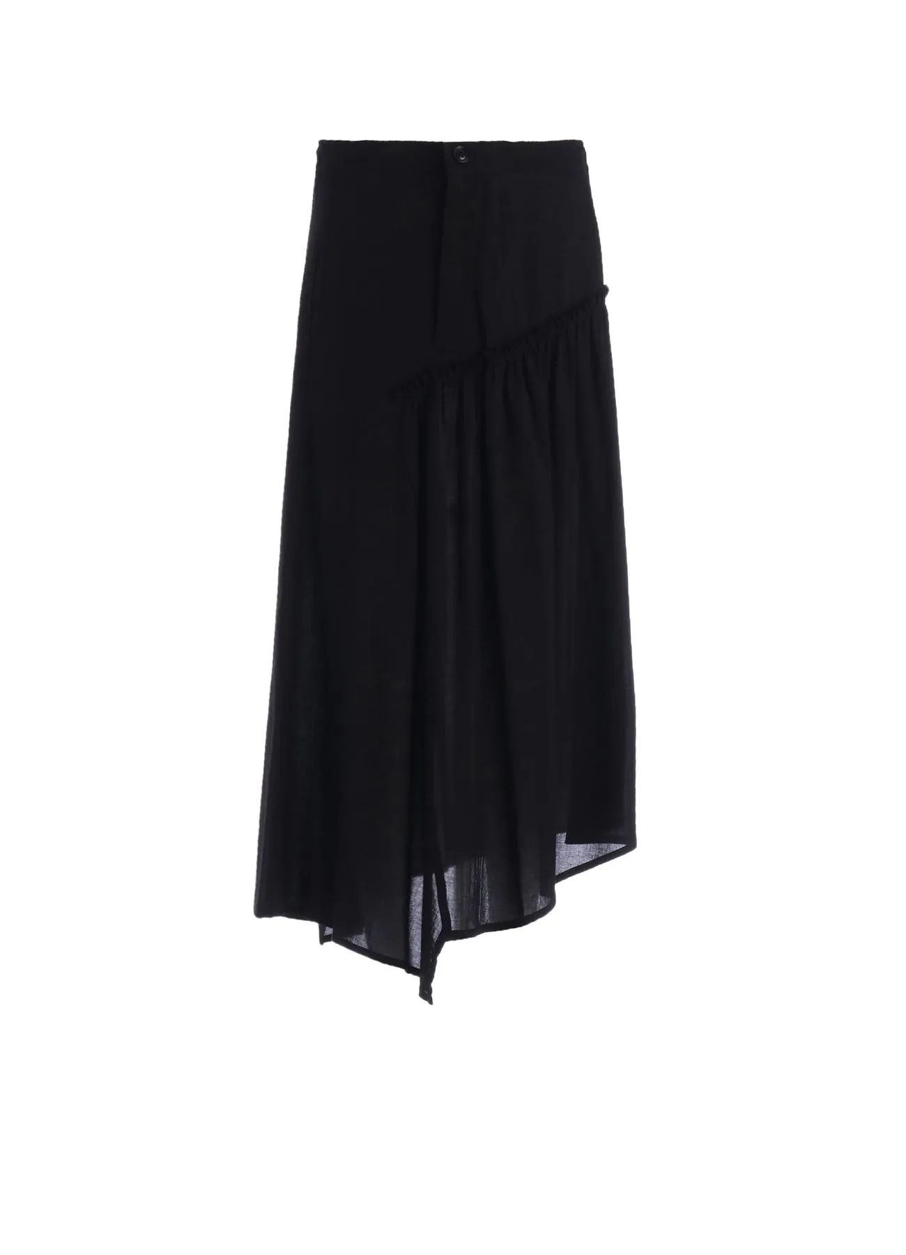 COTTON VOILE VIYELLA GATHERED SKIRT sold by Yohji Yamamoto
