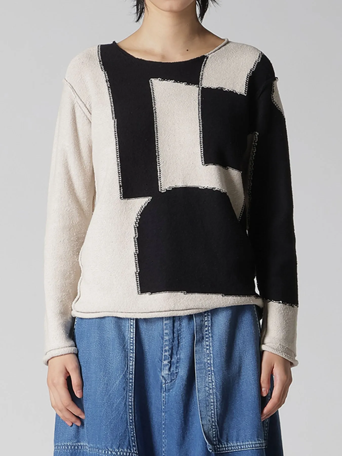 INTERSIA JERSEY ROUND NECK KNIT PULLOVER sold by Yohji Yamamoto product image thumbnail 4