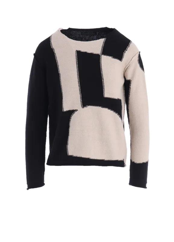 INTERSIA JERSEY ROUND NECK KNIT PULLOVER made by Yohji Yamamoto