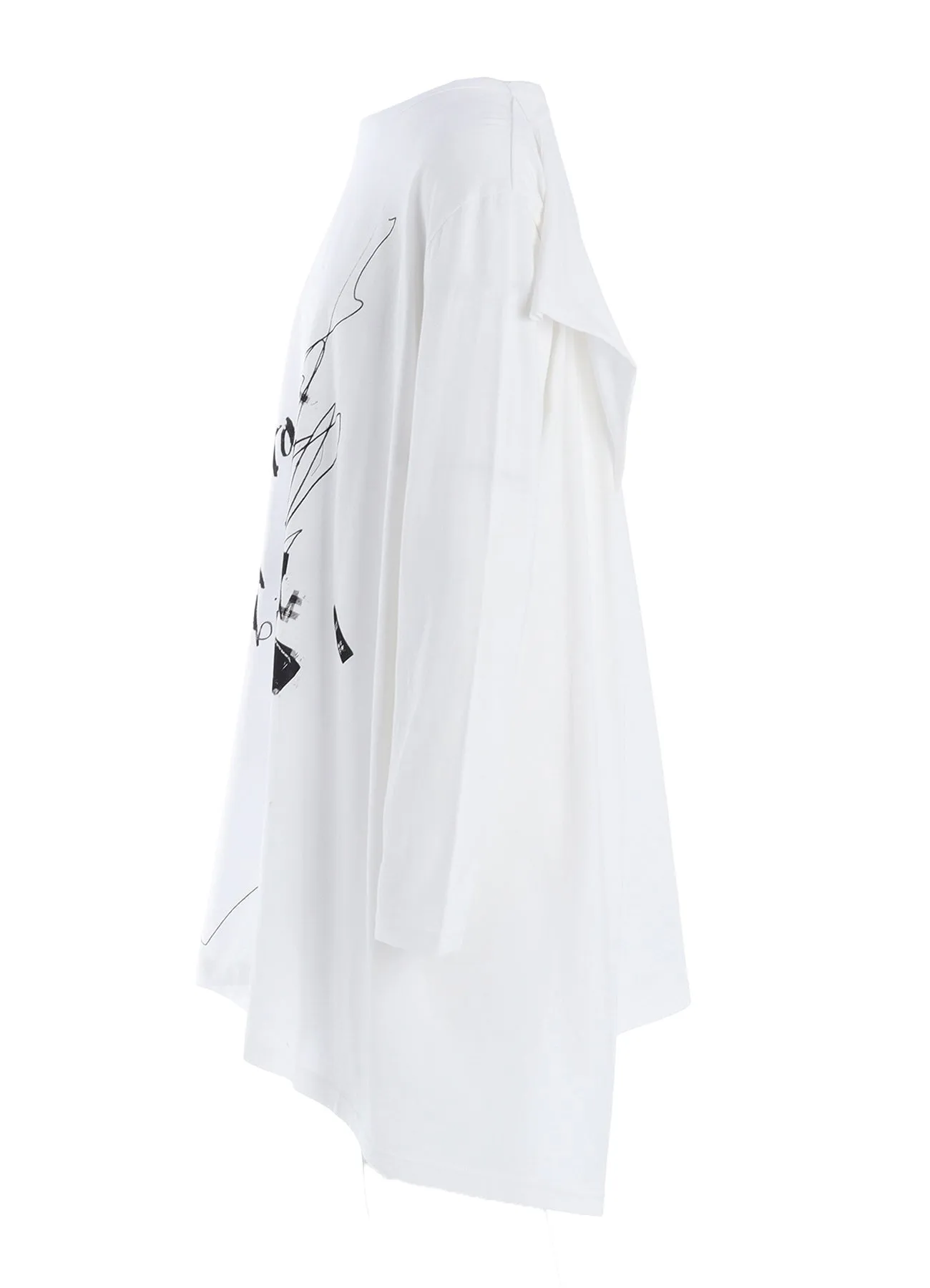 COTTON JERSEY MESSAGE PRINT LONG SLEEVE TEE sold by Yohji Yamamoto product image thumbnail 3