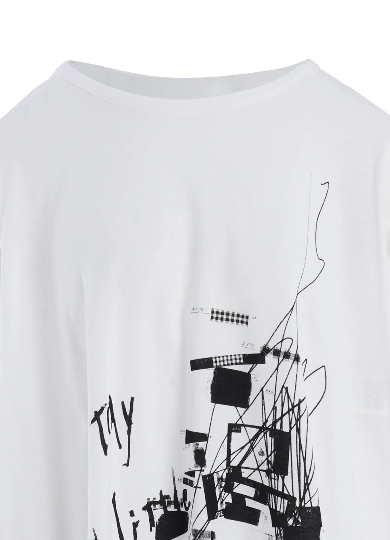 COTTON JERSEY MESSAGE PRINT LONG SLEEVE TEE sold by Yohji Yamamoto product image thumbnail 5