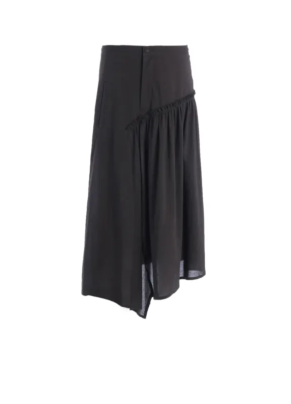 COTTON VOILE VIYELLA GATHERED SKIRT sold by Yohji Yamamoto