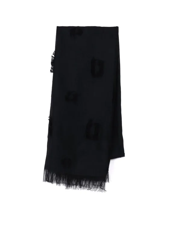 CUT SILK JACQUARD DOT CUT SCARF sold by Yohji Yamamoto