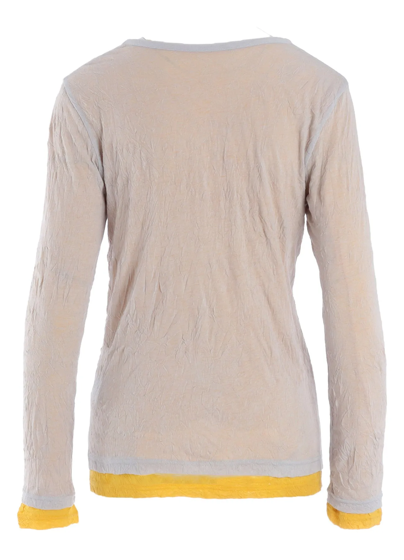COTTON JERSEY DOUBLE LONG SLEEVE TEE sold by Yohji Yamamoto product image thumbnail 4