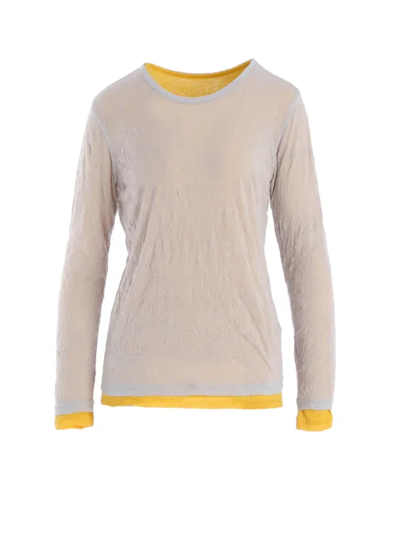 COTTON JERSEY DOUBLE LONG SLEEVE TEE sold by Yohji Yamamoto