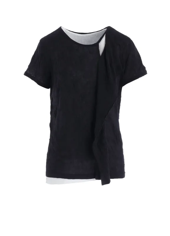 COTTON JERSEY DOUBLED SHORT SLEEVE TEE sold by Yohji Yamamoto