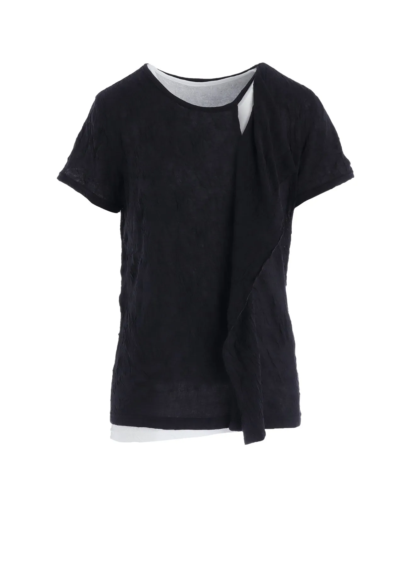 COTTON JERSEY DOUBLED SHORT SLEEVE TEE sold by Yohji Yamamoto