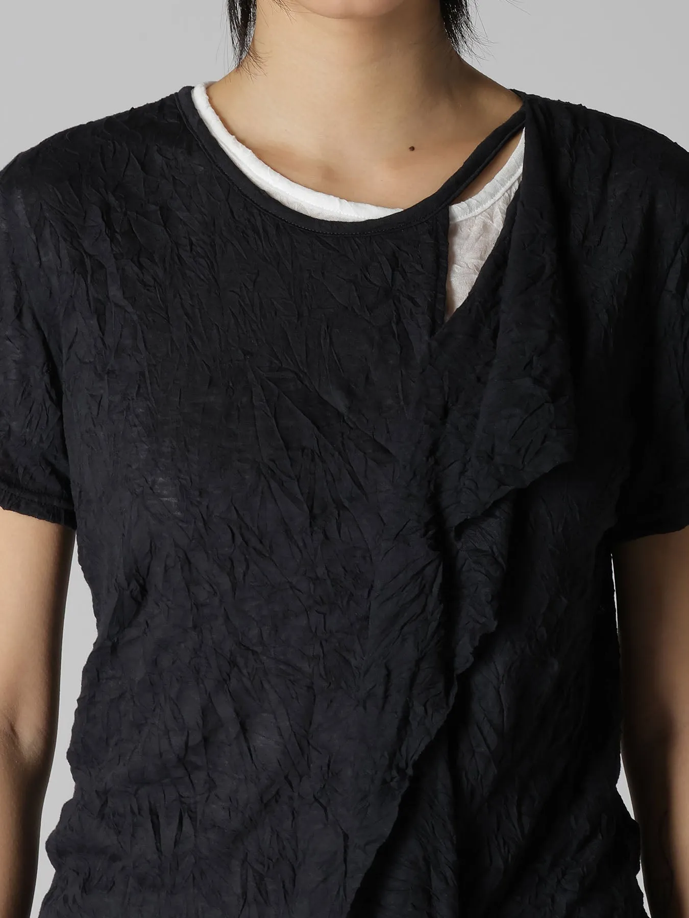 COTTON JERSEY DOUBLED SHORT SLEEVE TEE sold by Yohji Yamamoto product image thumbnail 5