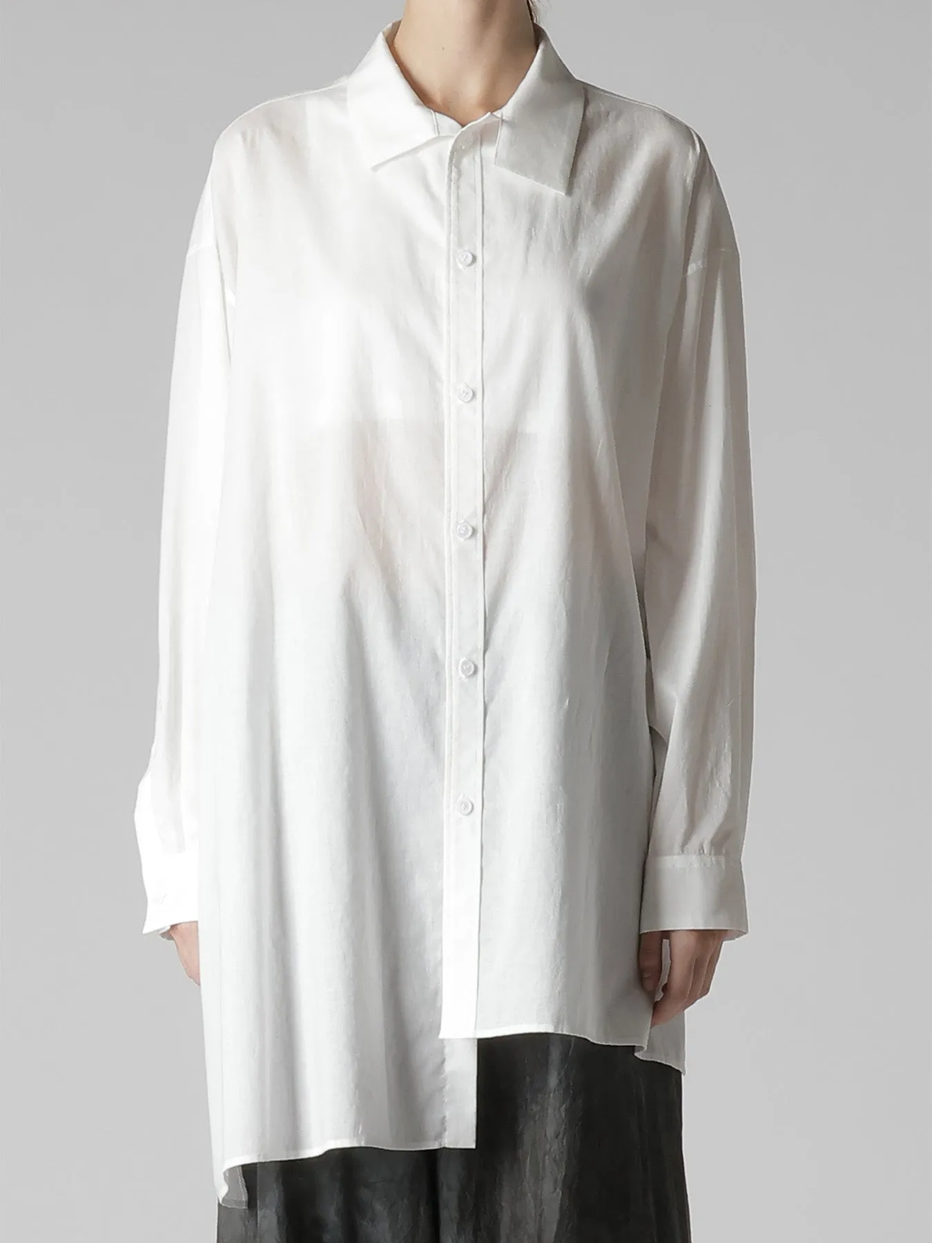 COTTON LAWN ASYMMETRIC BIG BLOUSE sold by Yohji Yamamoto product image thumbnail 4