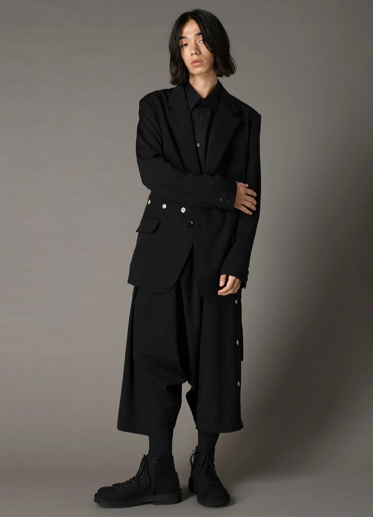 WOOL GABARDINE SAROUEL PANTS WITH EYELETS sold by Yohji Yamamoto product image thumbnail 3