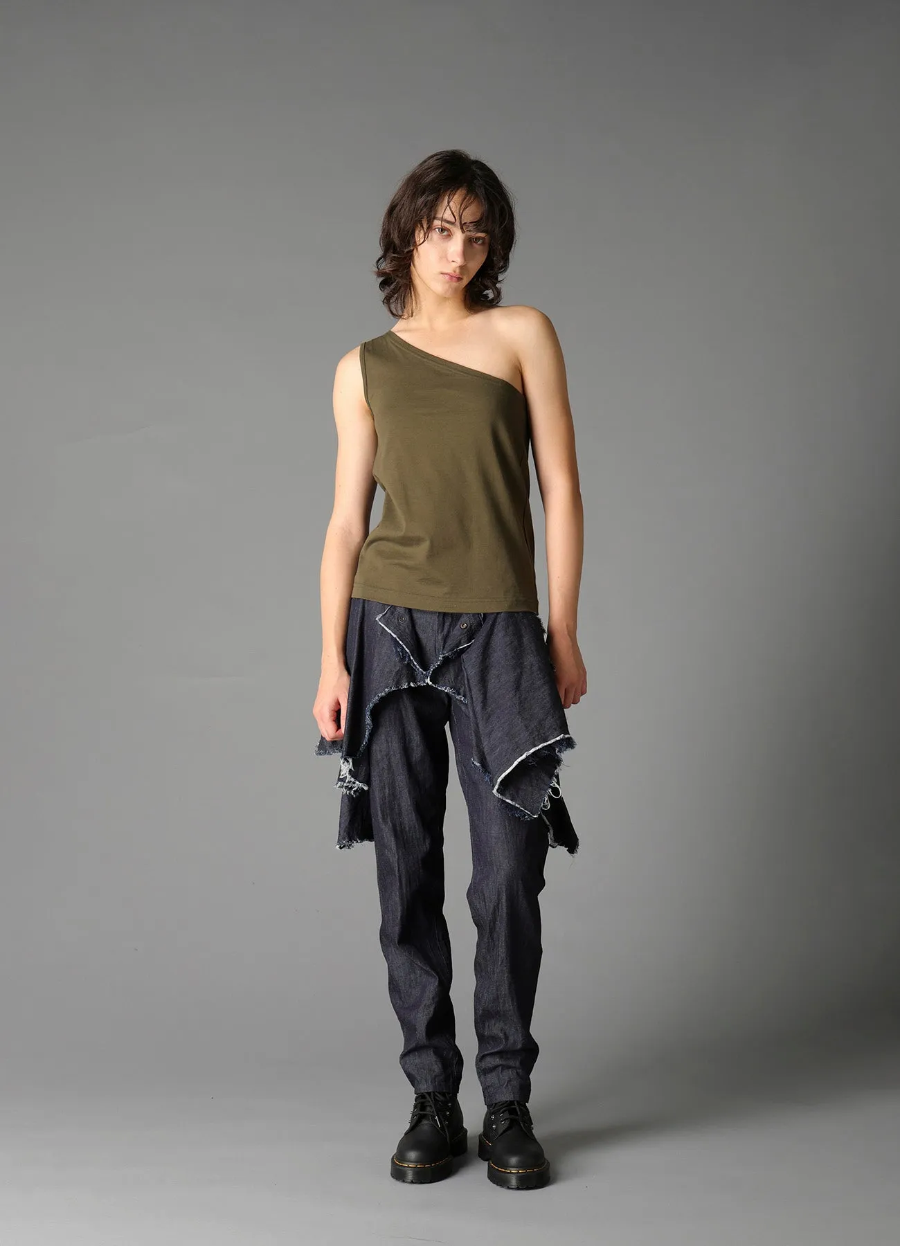 60/2 COTTON SINGLE JERSEY ONE SHOULDER TANK TOP A sold by Yohji Yamamoto product image thumbnail 4