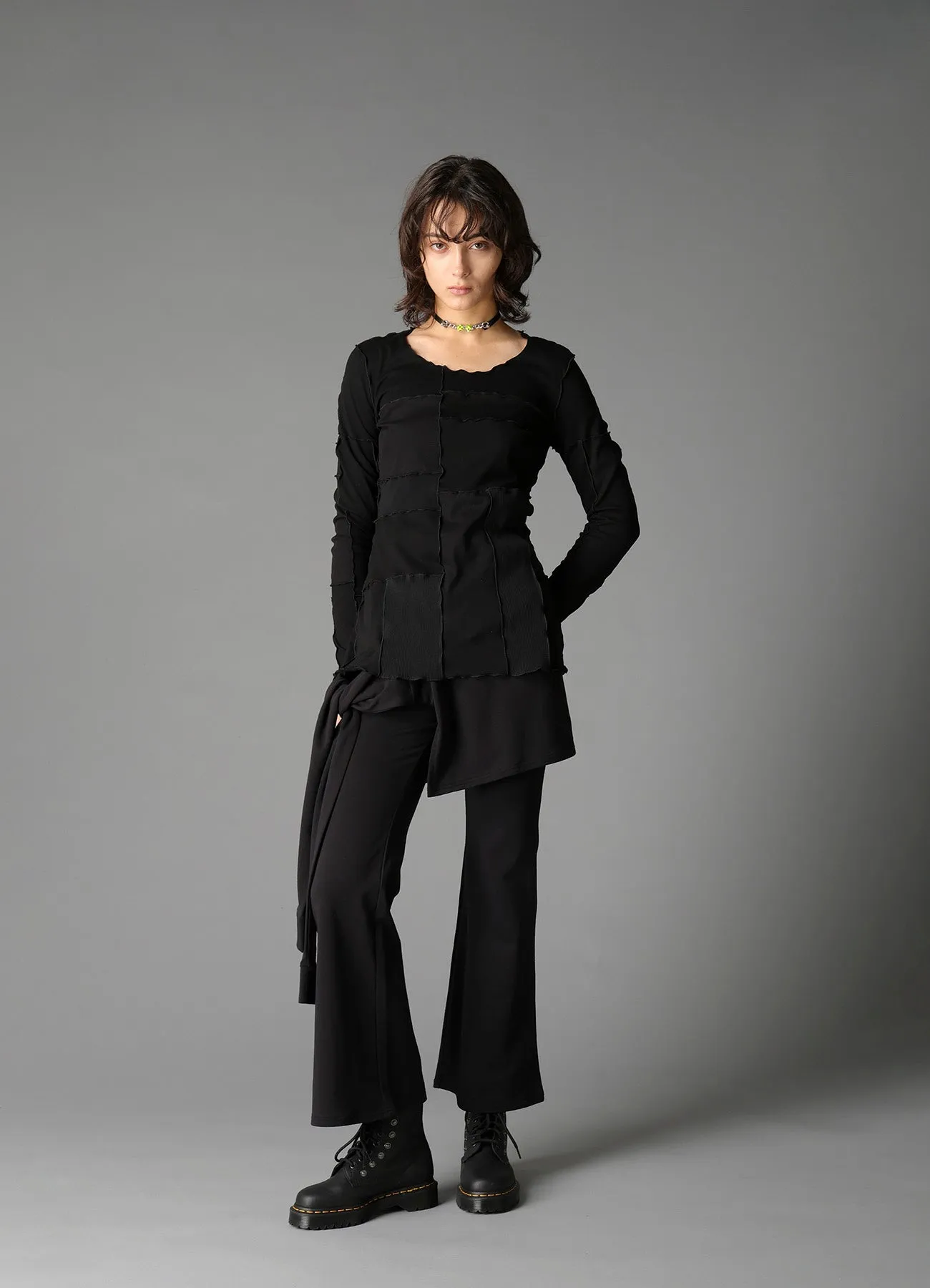 COTTON FRENCH TERRY LAYERED PANTS sold by Yohji Yamamoto product image thumbnail 4