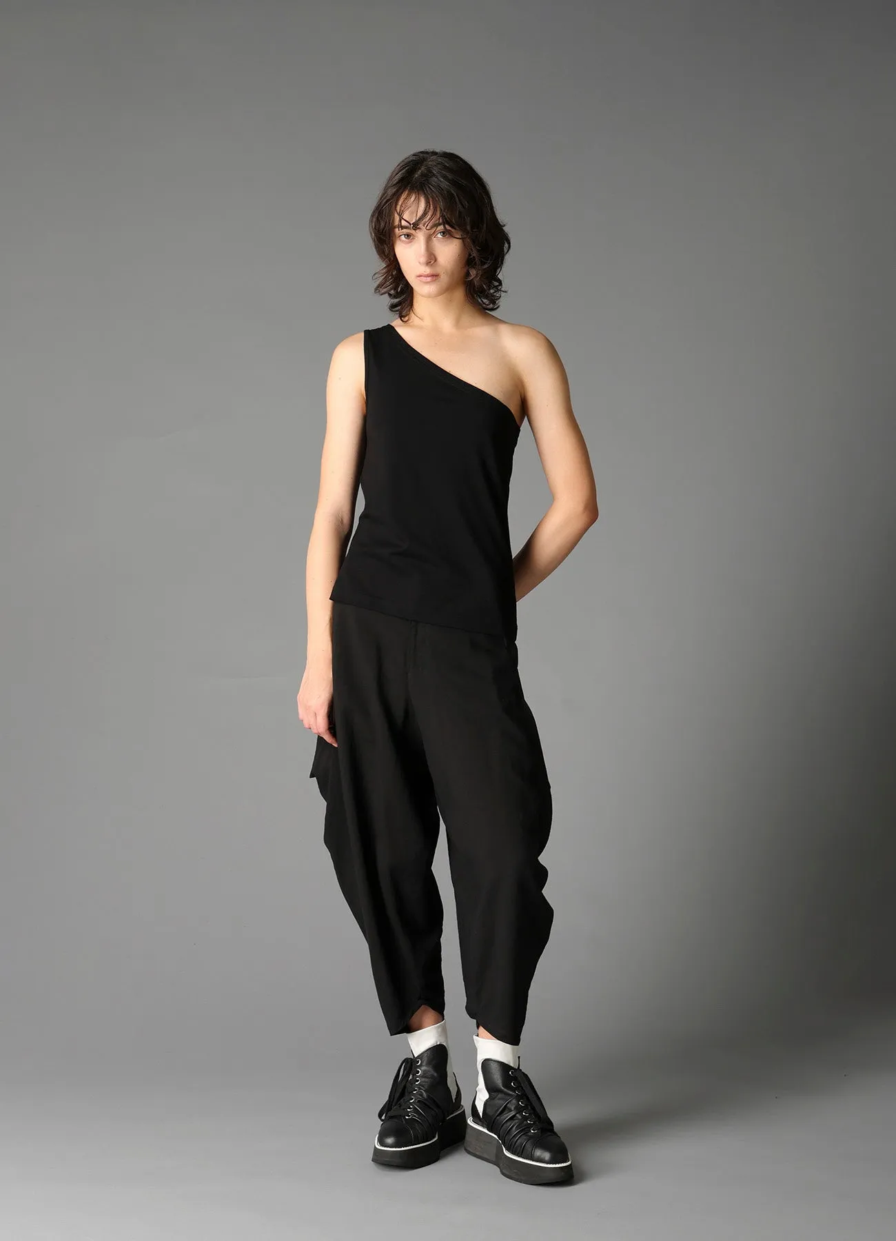 60/2 COTTON SINGLE JERSEY ONE SHOULDER TANK TOP A sold by Yohji Yamamoto product image thumbnail 4