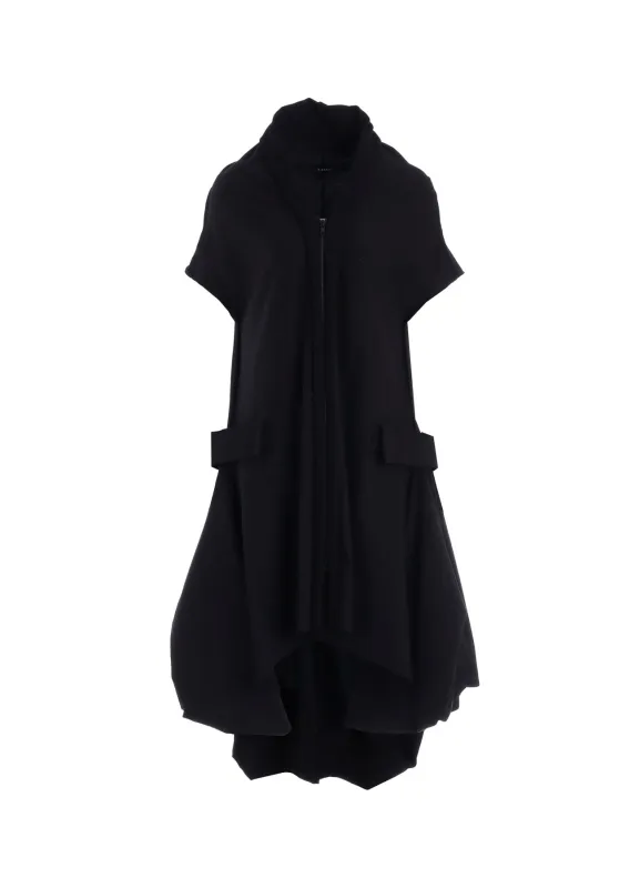 COTTON FRENCH TERRY DRAPE DETAIL DRESS made by Yohji Yamamoto