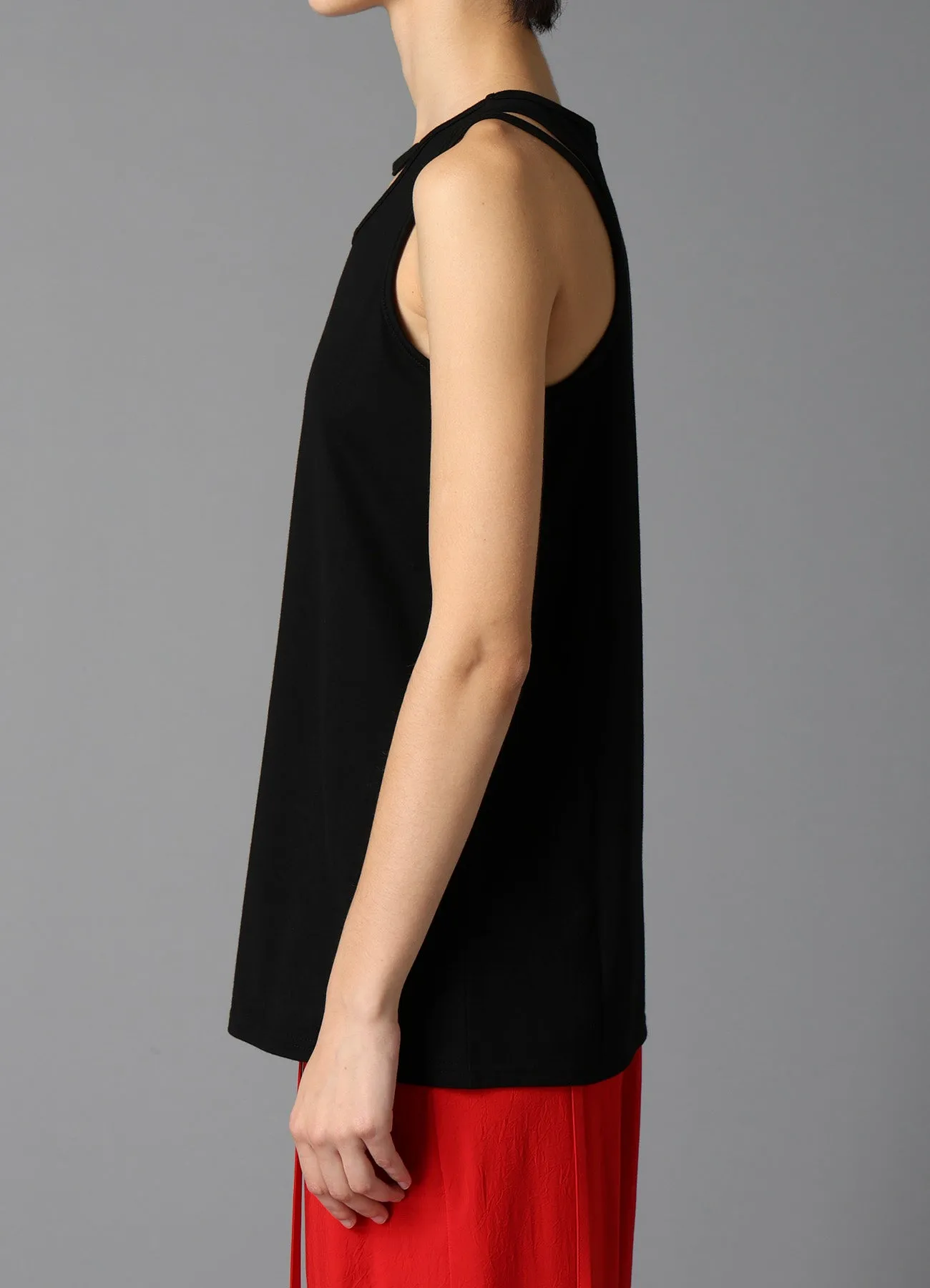 60/2 COTTON SINGLE JERSEY BINDER DETAIL TANK TOP sold by Yohji Yamamoto product image thumbnail 5