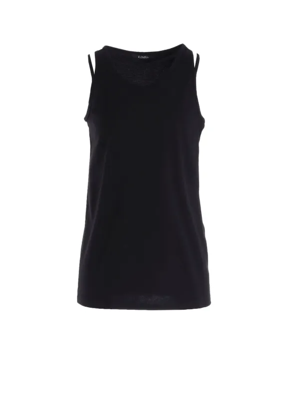 60/2 COTTON SINGLE JERSEY BINDER DETAIL TANK TOP sold by Yohji Yamamoto