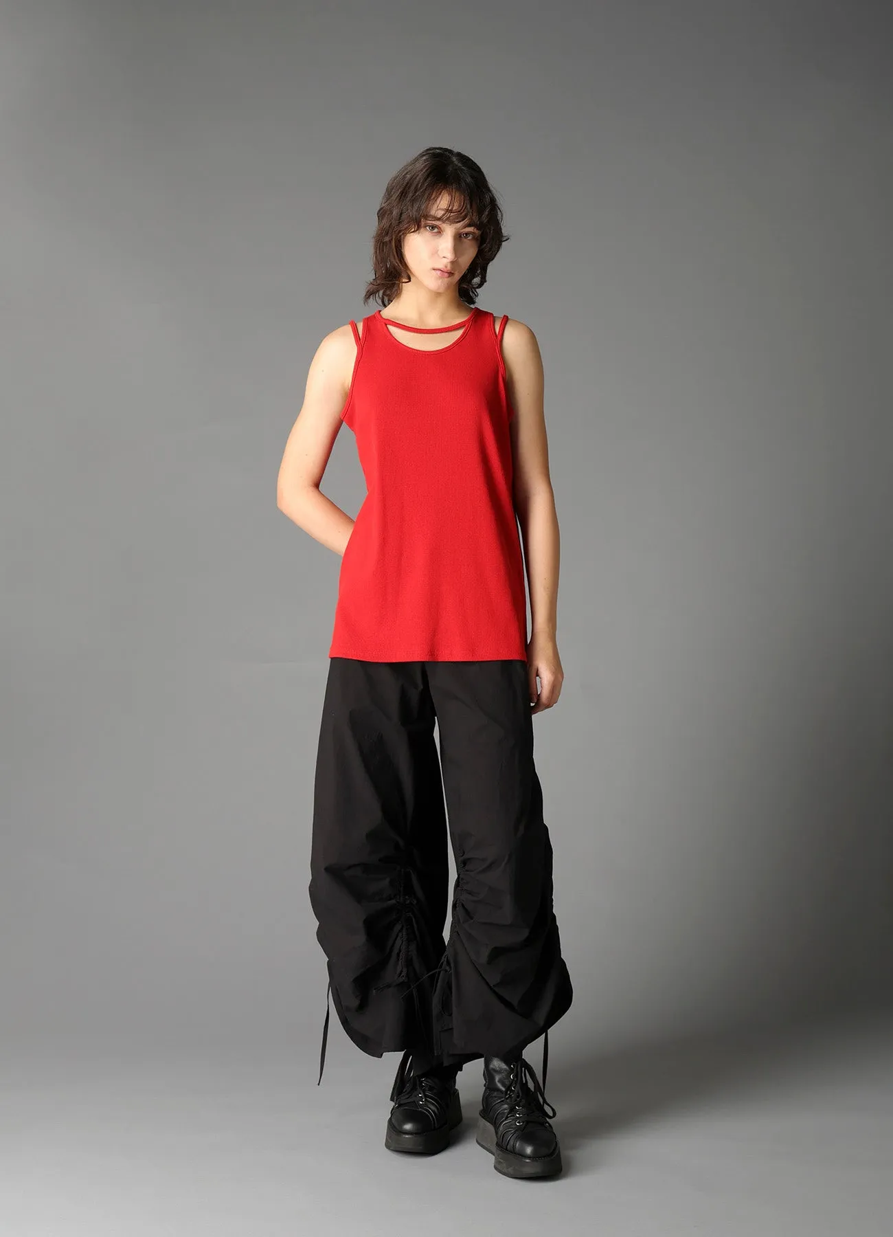 COTTON RIB BINDER DETAIL TANK TOP sold by Yohji Yamamoto product image thumbnail 4