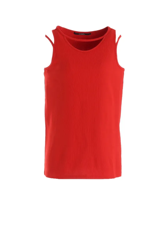 COTTON RIB BINDER DETAIL TANK TOP made by Yohji Yamamoto