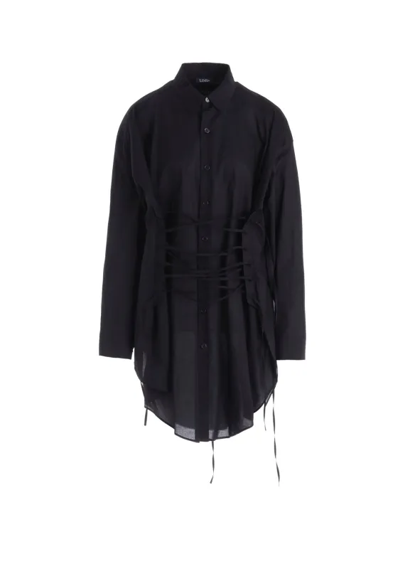 60/- LAWN LACE UP BLOUSE sold by Yohji Yamamoto