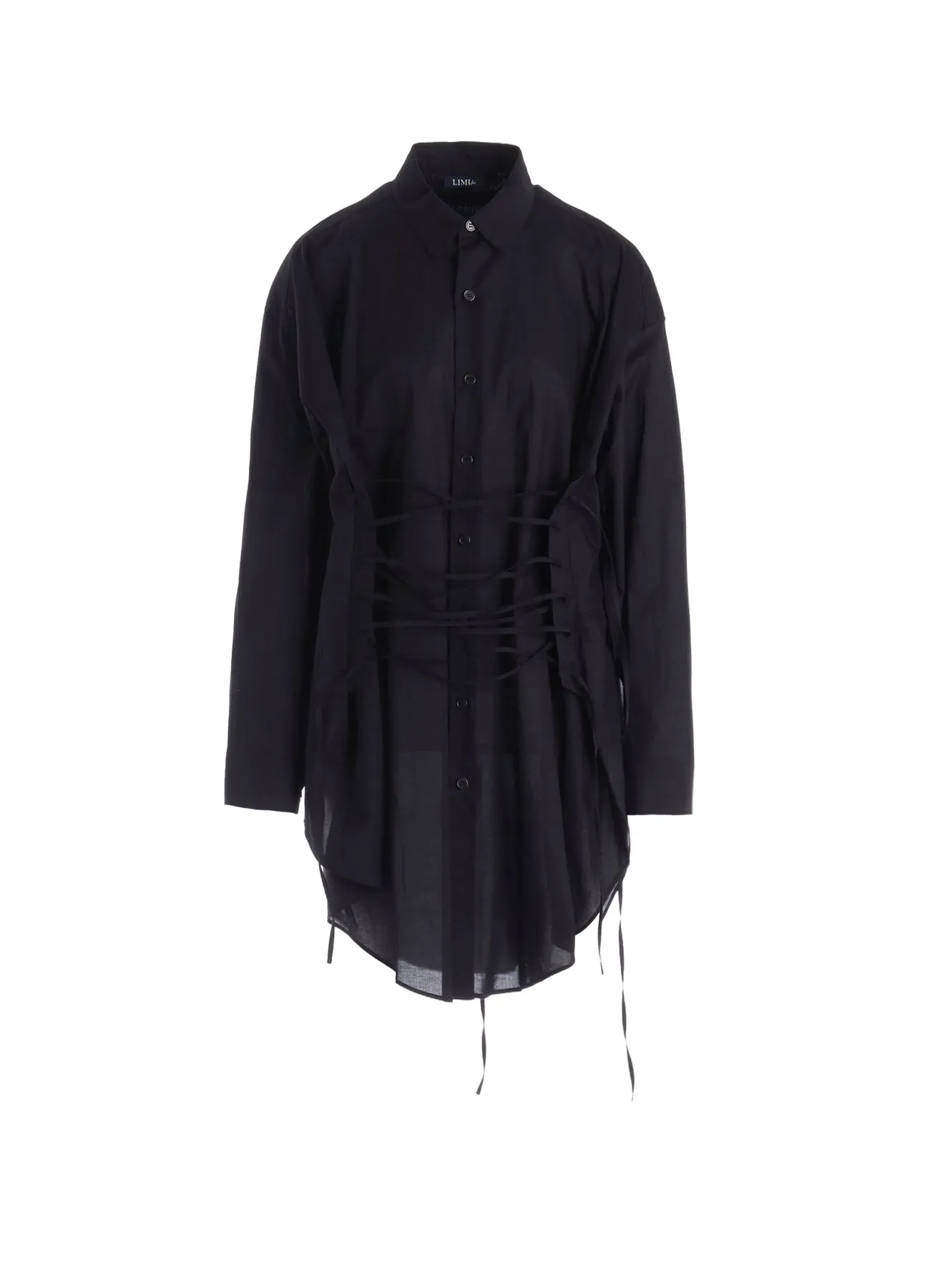 60/- LAWN LACE UP BLOUSE sold by Yohji Yamamoto