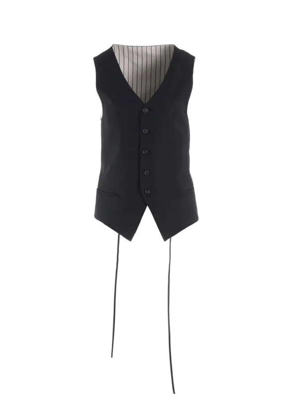 W/GABARDINE LACE UP VEST made by Yohji Yamamoto