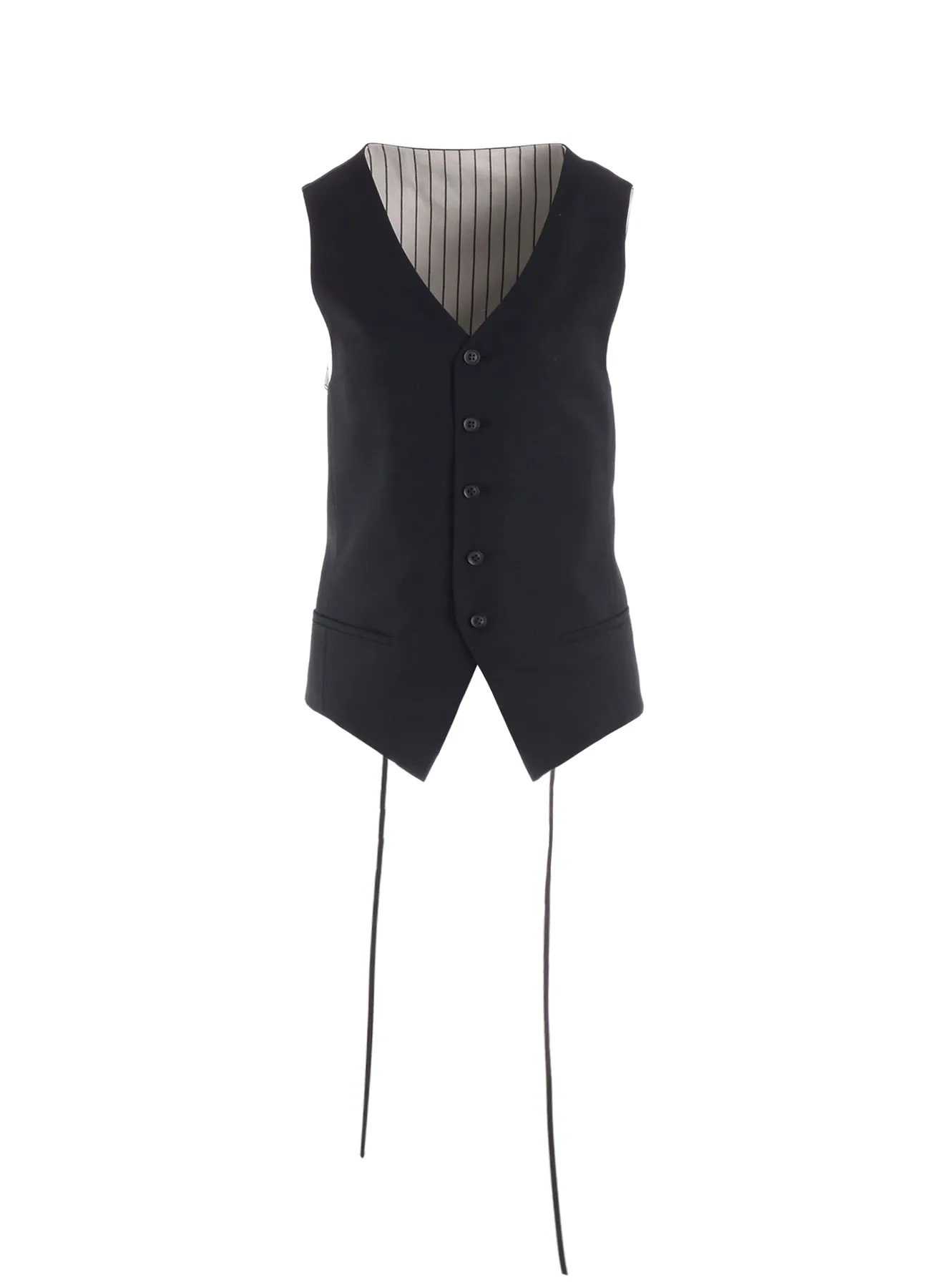 W/GABARDINE LACE UP VEST sold by Yohji Yamamoto