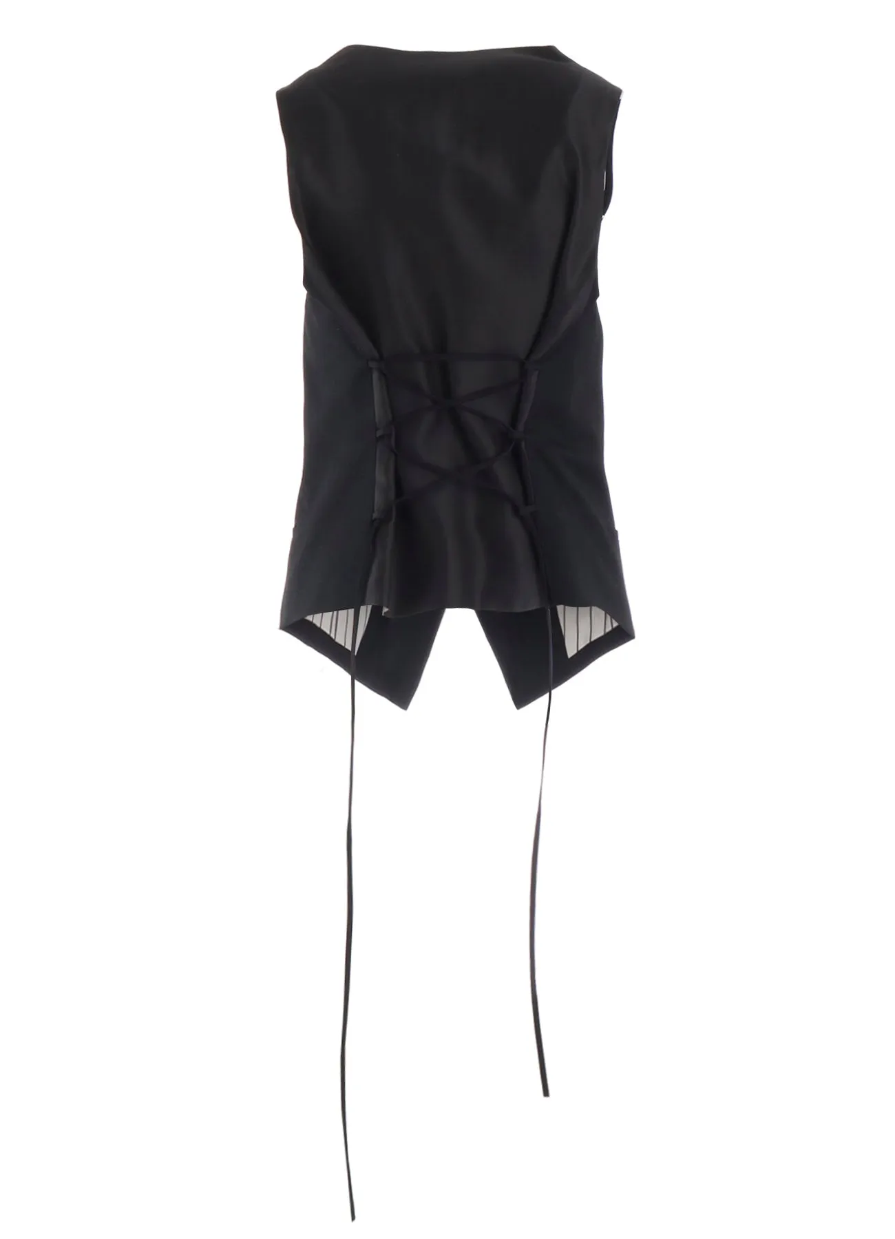 W/GABARDINE LACE UP VEST sold by Yohji Yamamoto product image thumbnail 3