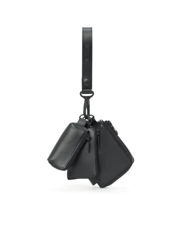 MATTE STEER LEATHER  3LAYERS POUCH made by Yohji Yamamoto