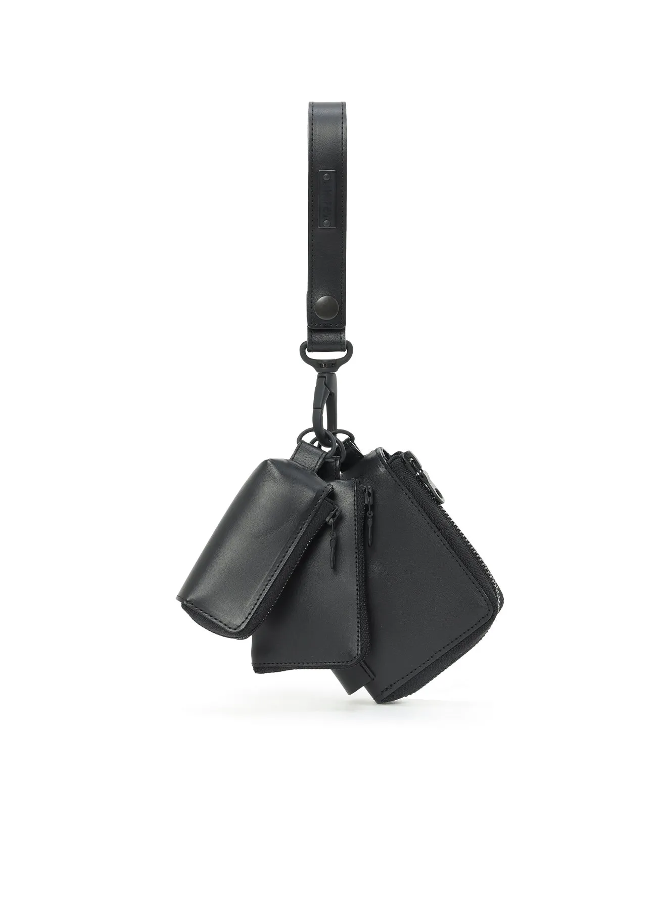 MATTE STEER LEATHER 3LAYERS POUCH sold by Yohji Yamamoto