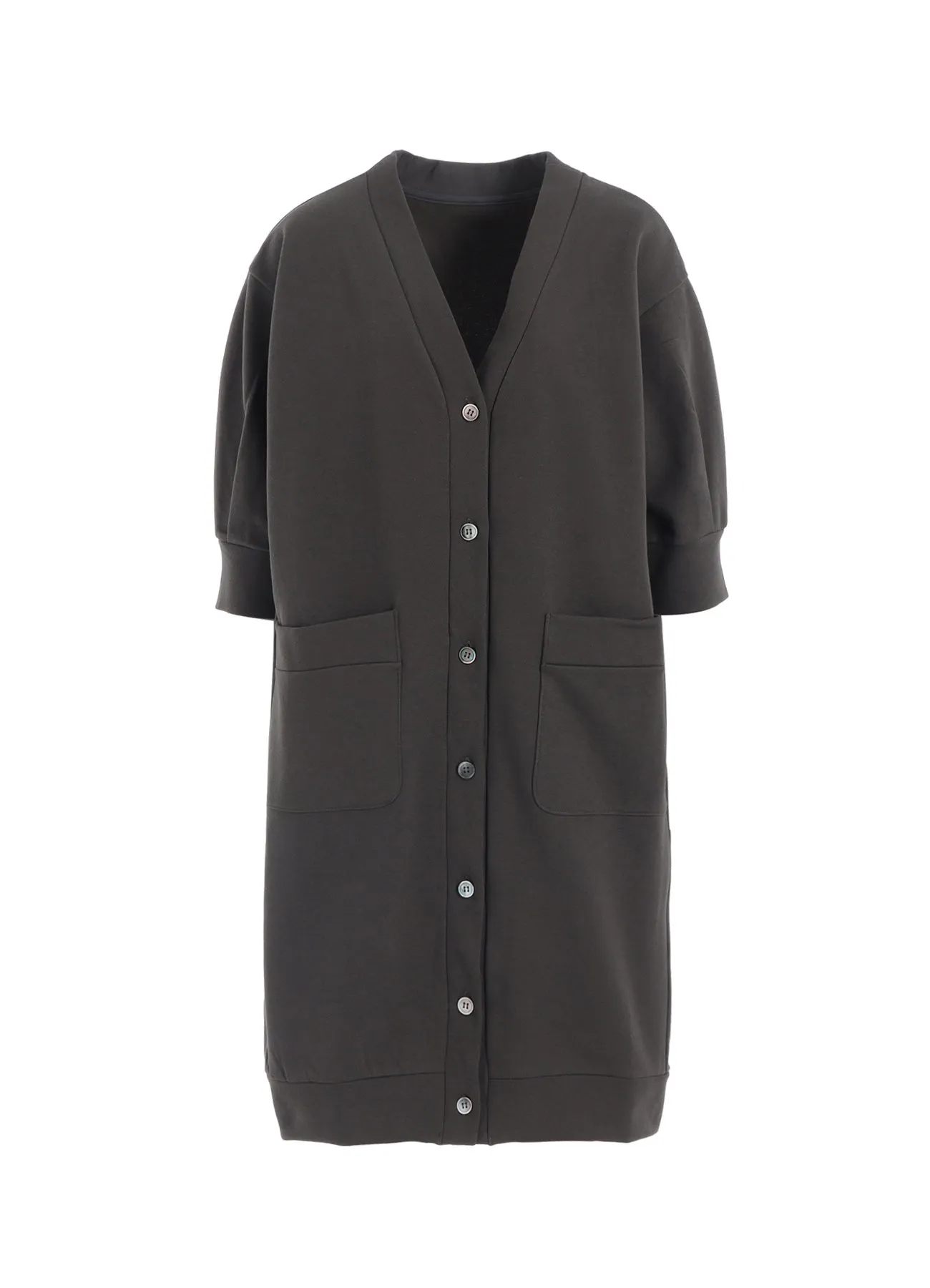 COTTON FLEECE 3/4 SLEEVE LONG CARDIGAN sold by Yohji Yamamoto