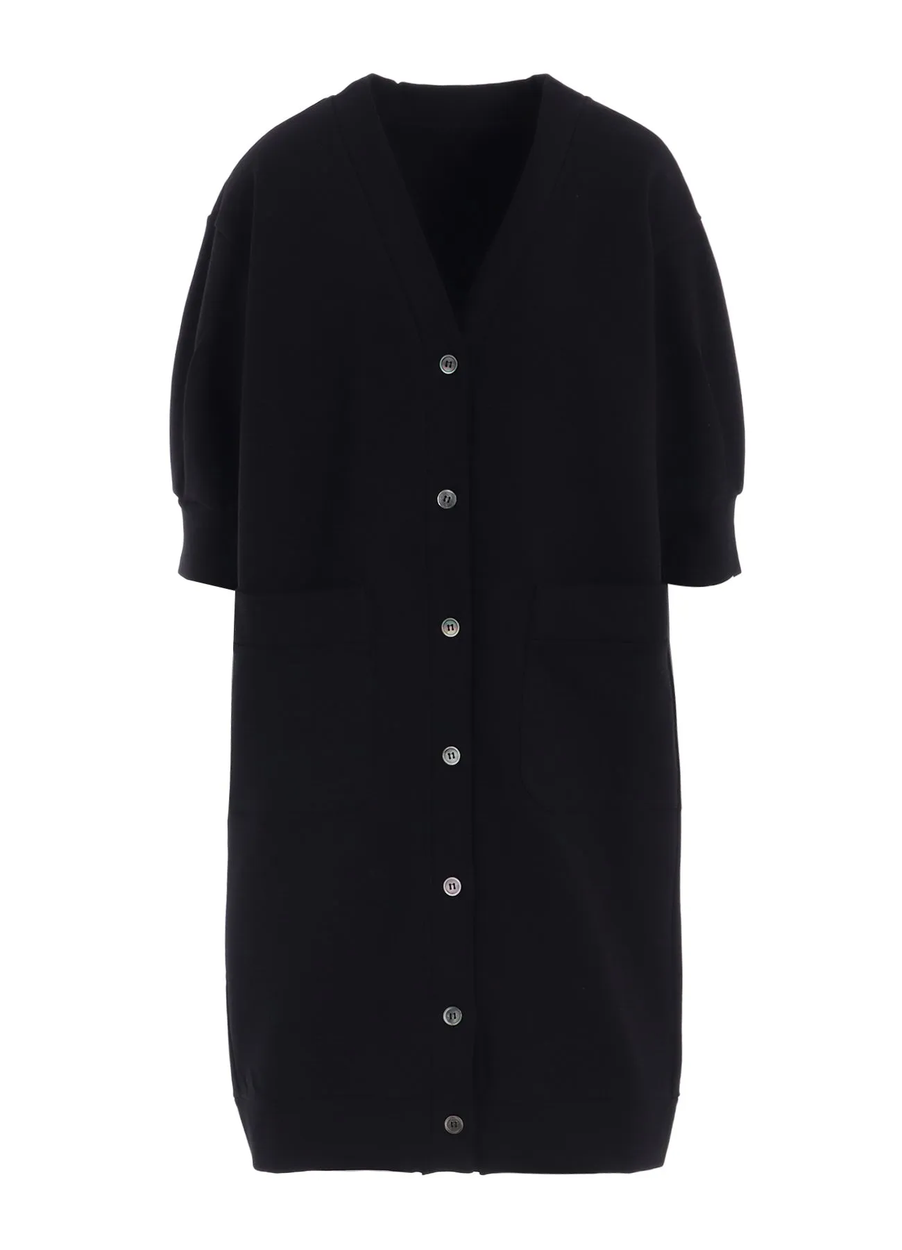 COTTON FLEECE 3/4 SLEEVE LONG CARDIGAN sold by Yohji Yamamoto product image thumbnail 2