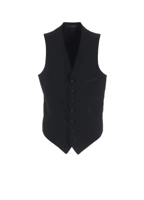 WOOL GABARDINE ZIP POCKET VEST made by Yohji Yamamoto