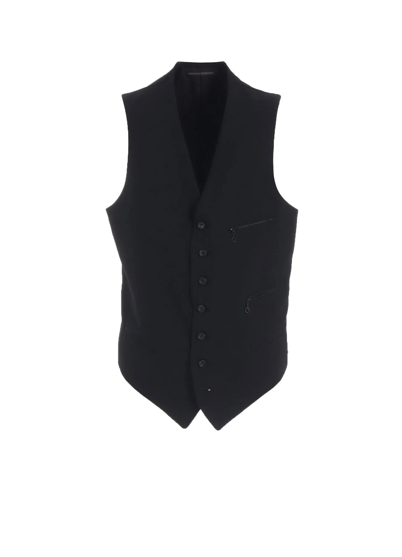 WOOL GABARDINE ZIP POCKET VEST sold by Yohji Yamamoto