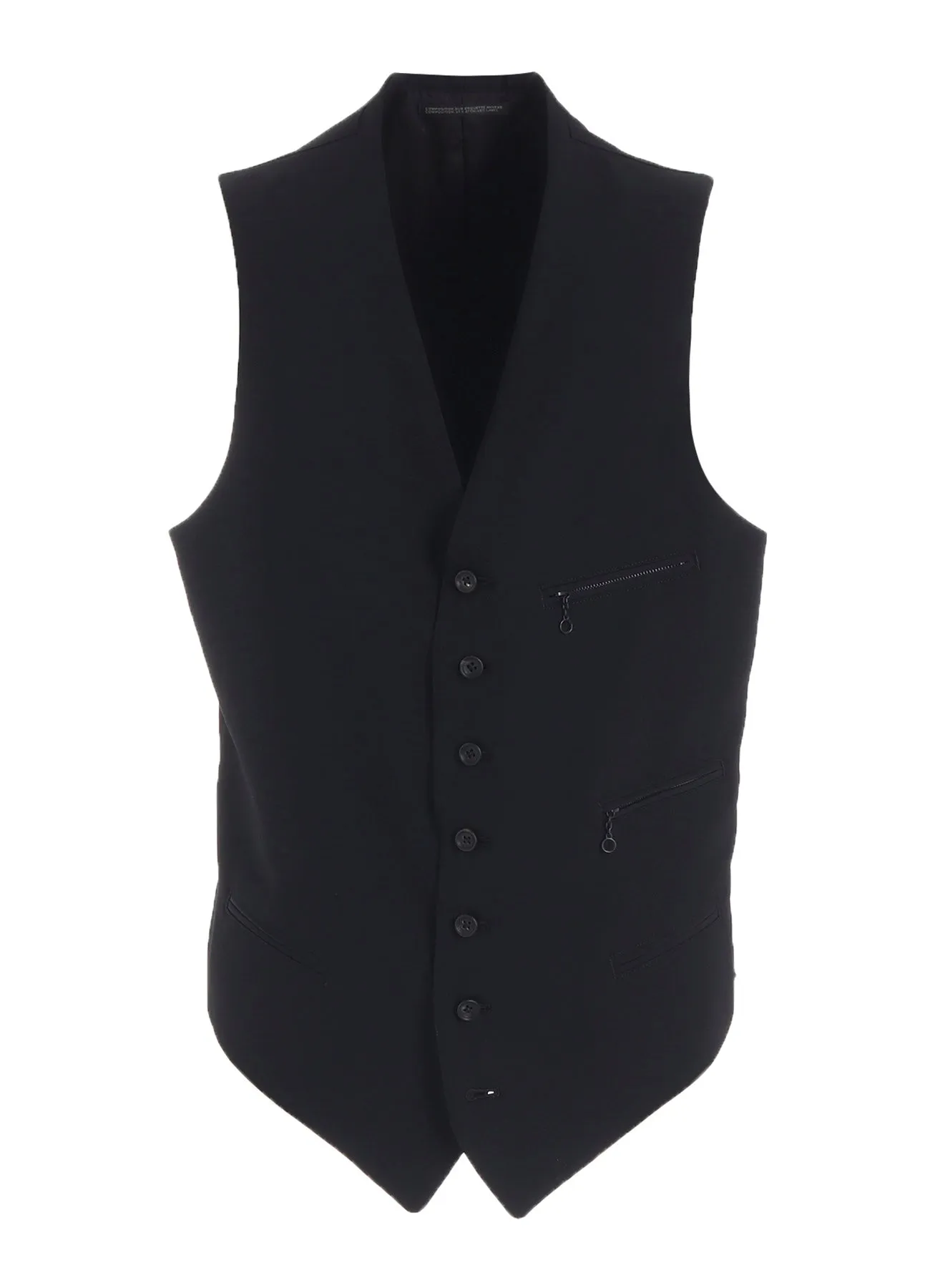 WOOL GABARDINE ZIP POCKET VEST sold by Yohji Yamamoto product image thumbnail 2