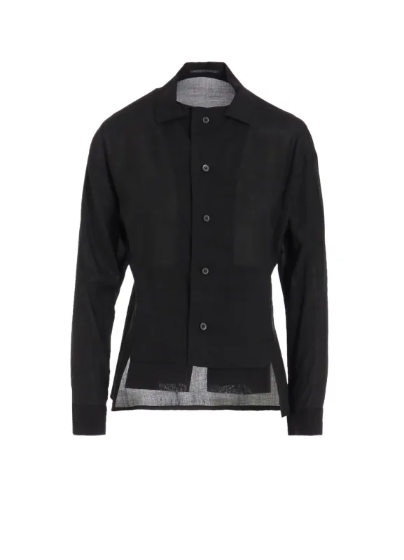 CELLULOSE LAWN PANELED SHORT BLOUSE sold by Yohji Yamamoto