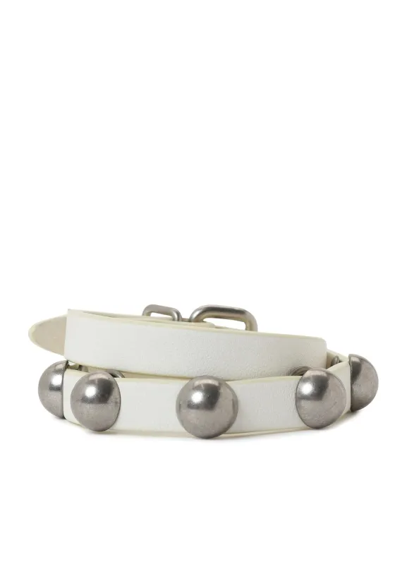 SEMIGLOSS LEATHER STUDS DOUBLE BRACELET made by Yohji Yamamoto