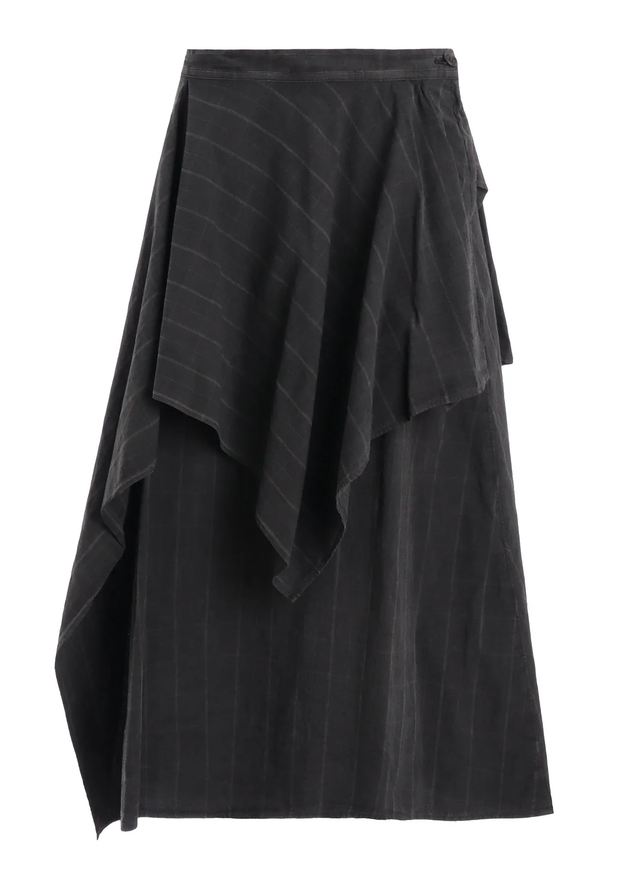 COTTON PLAID DRAPE SKIRT sold by Yohji Yamamoto product image thumbnail 2
