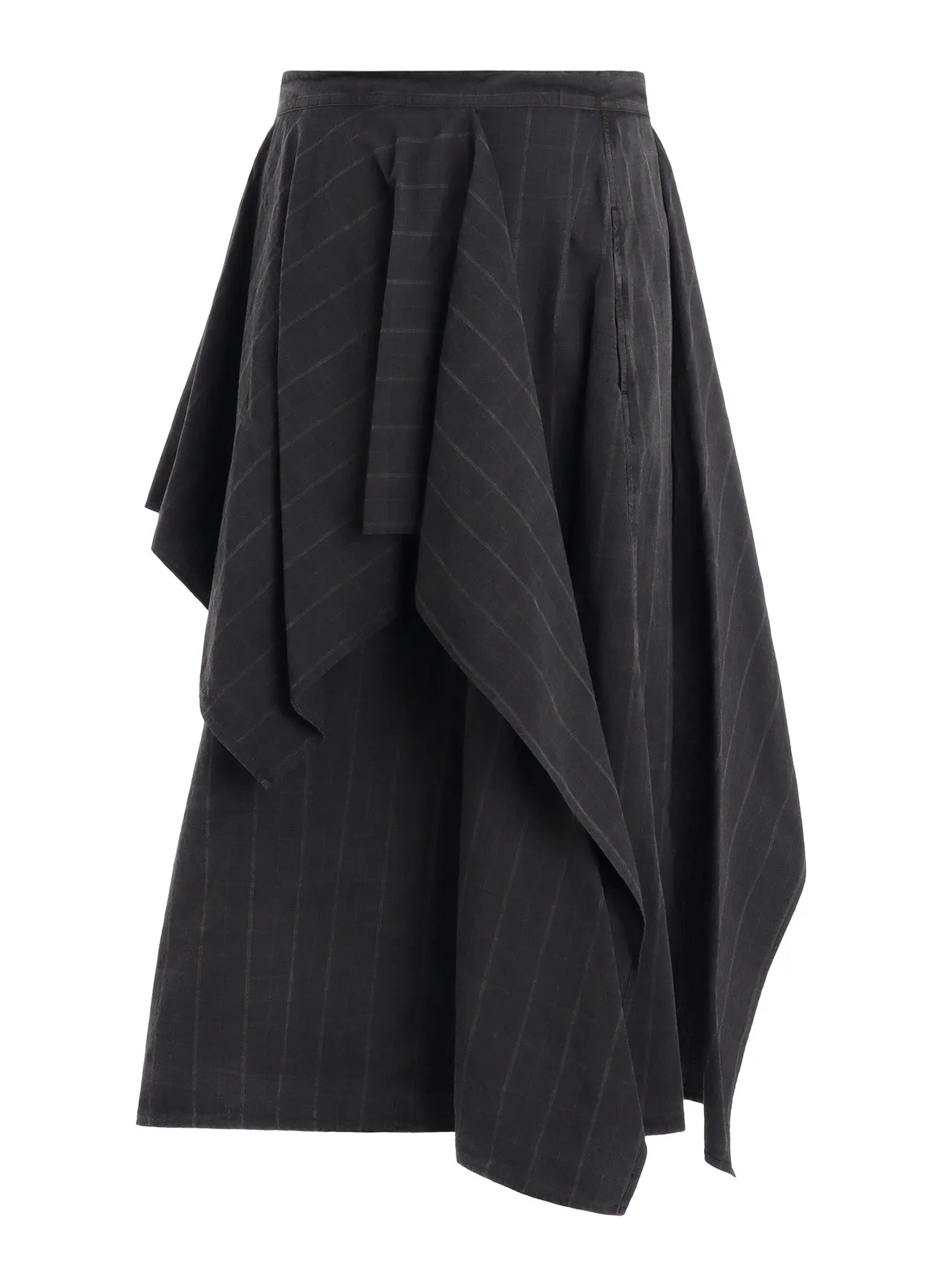 COTTON PLAID DRAPE SKIRT sold by Yohji Yamamoto product image thumbnail 3