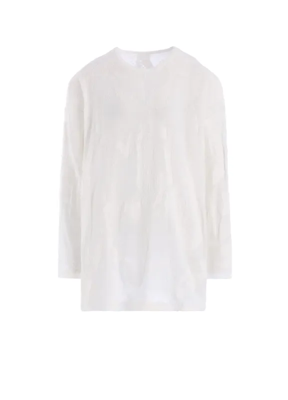 CRUSH JACQUARD BIG LONG SLEEVE TEE sold by Yohji Yamamoto