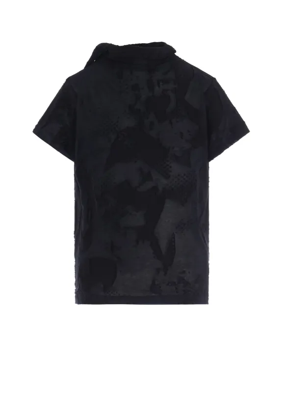 CRUSH JACQUARD OFFNECK SHORT SLEEVE TEE sold by Yohji Yamamoto