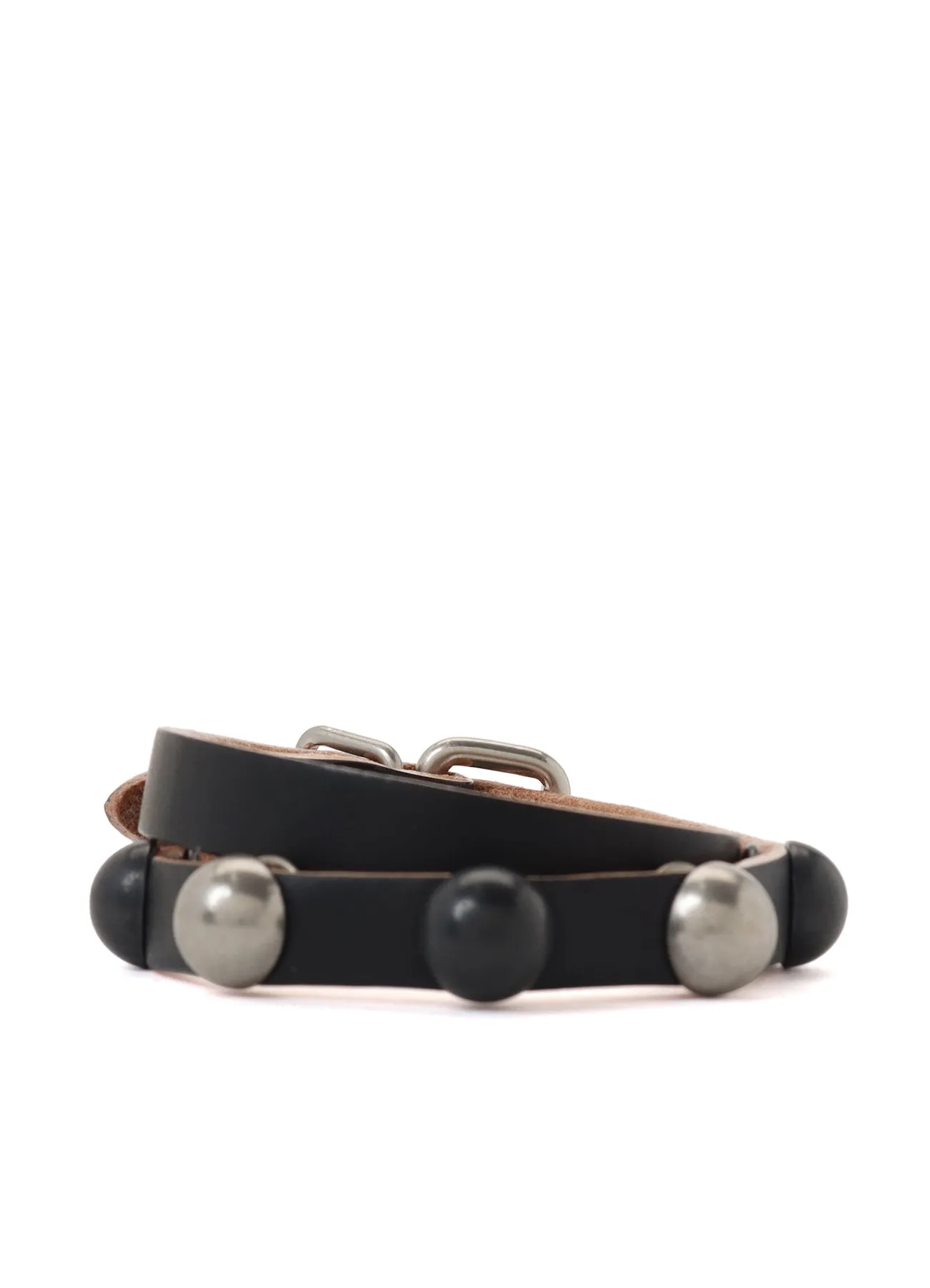 SEMIGLOSS LEATHER STUDS DOUBLE BRACELET sold by Yohji Yamamoto product image thumbnail 2