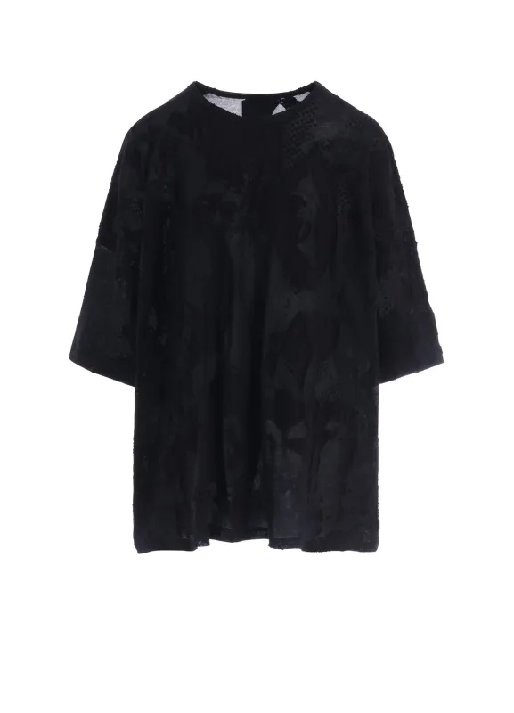 CRUSH JACQUARD ROUND NECK BIG TEE made by Yohji Yamamoto