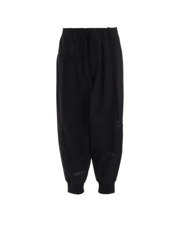 COTTON CROCHET PATCHWORK RIB HEM PANTS made by Yohji Yamamoto