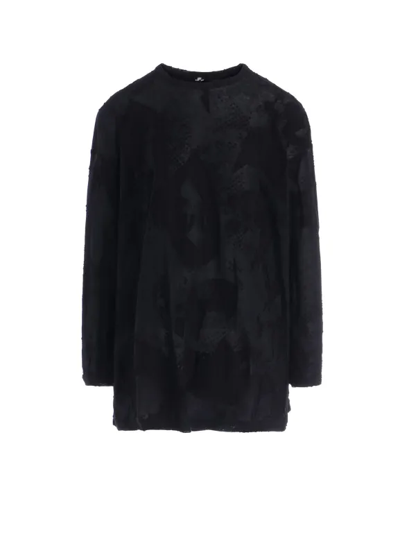 CRUSH JACQUARD BIG LONG SLEEVE TEE sold by Yohji Yamamoto