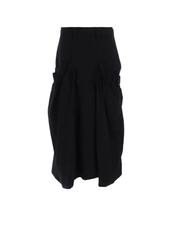 COTTON FLAX GABARDINE GATHER CLOTH SKIRT sold by Yohji Yamamoto