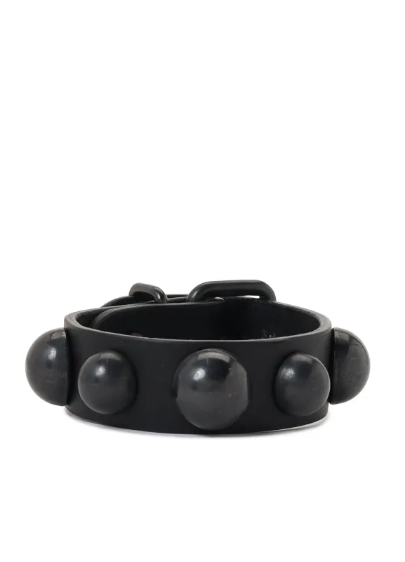 SEMIGLOSS LEATHER STUDS BRACELET sold by Yohji Yamamoto