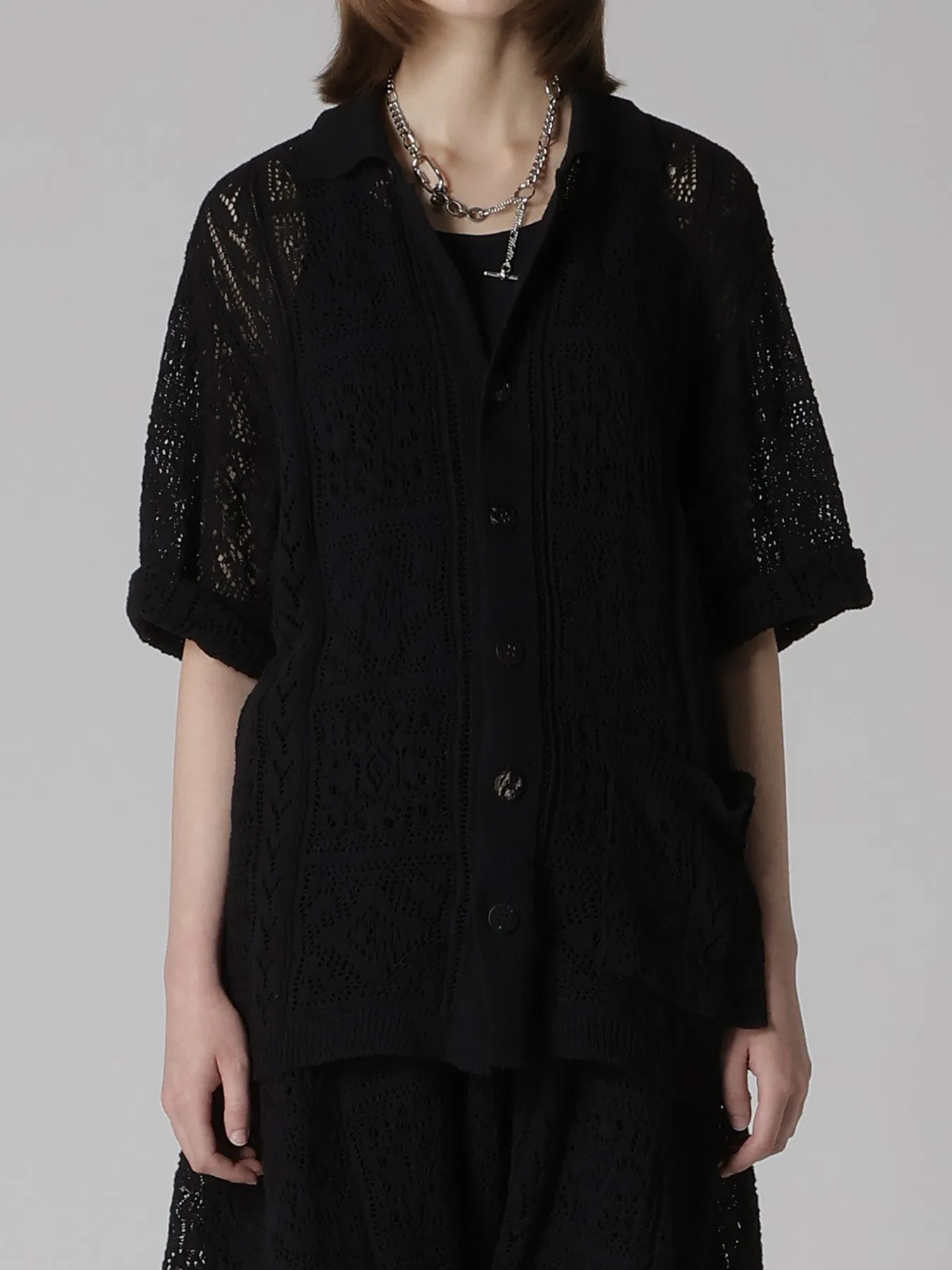 MEXICAN TILE PATTERN KNIT SHIRT sold by Yohji Yamamoto product image thumbnail 5